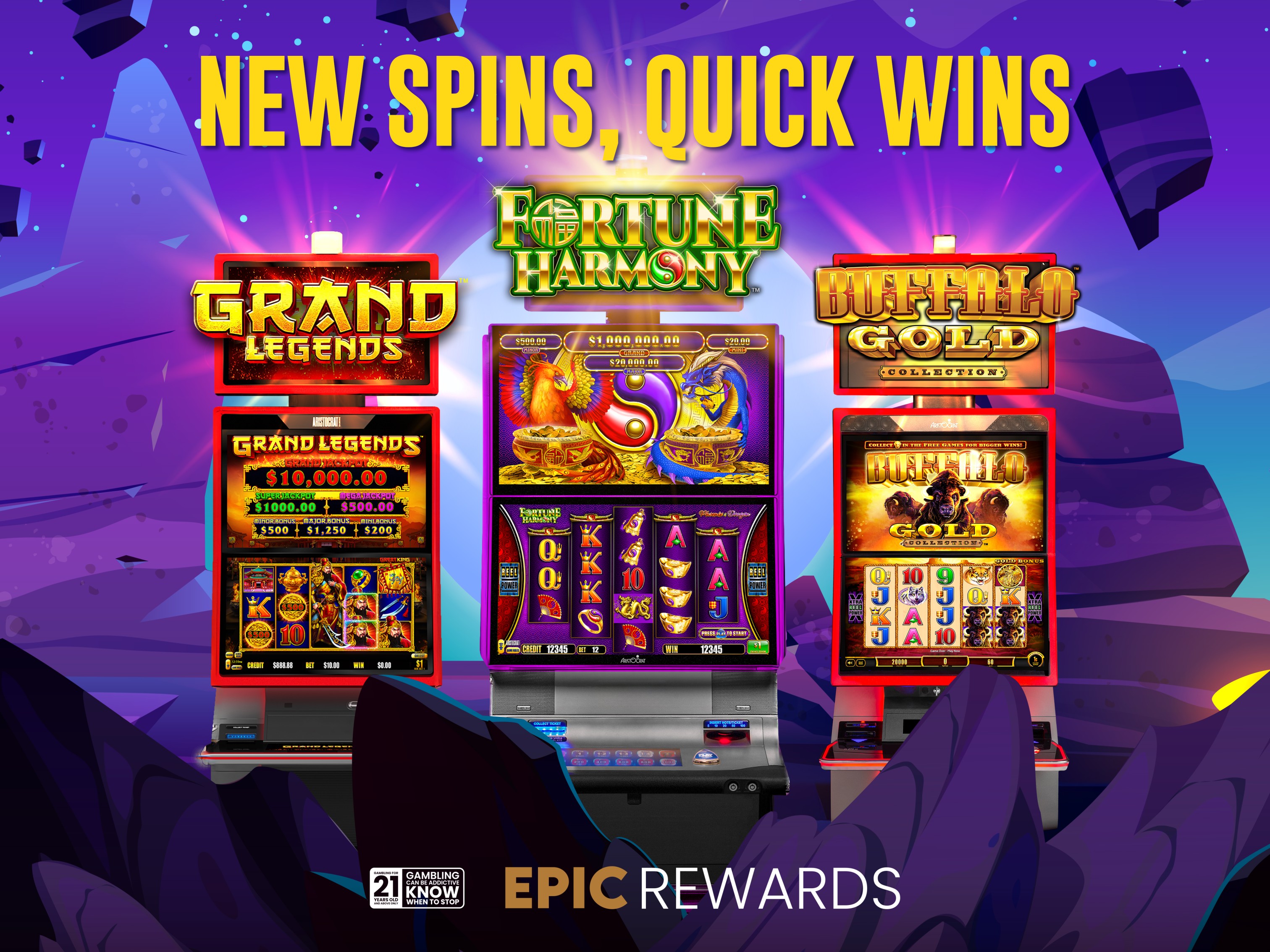 NEW SPINS, QUICK WINS: GRAND LEGENDS, FORTUNE HARMONY & BUFFALO GOLD