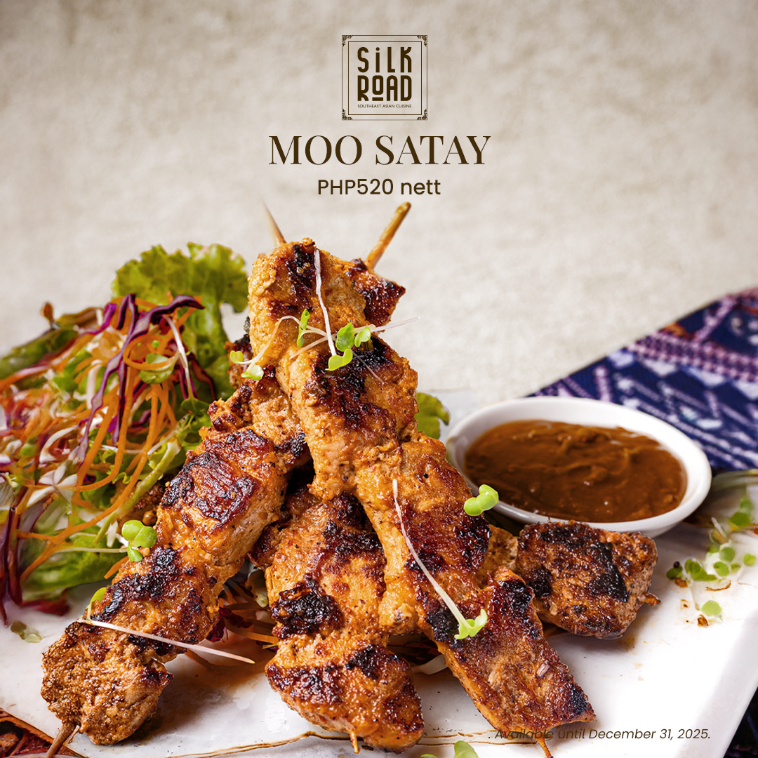 Grilled pork skewers marinated in spices,  served with creamy peanut sauce.