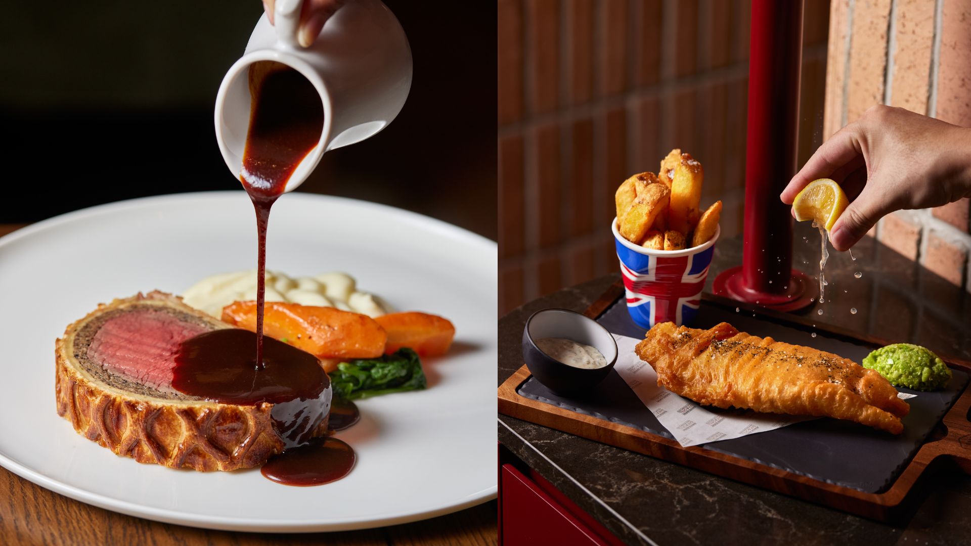 Signature Beef Wellington and Fish & Chips at Gordon Ramsay Bar & Grill Philippines, Newport World Resorts