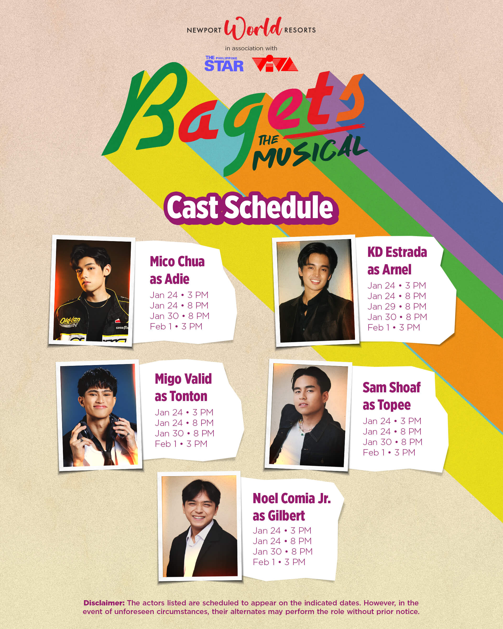 Newport World Resorts drops Bagets The Musical cast schedule for opening week