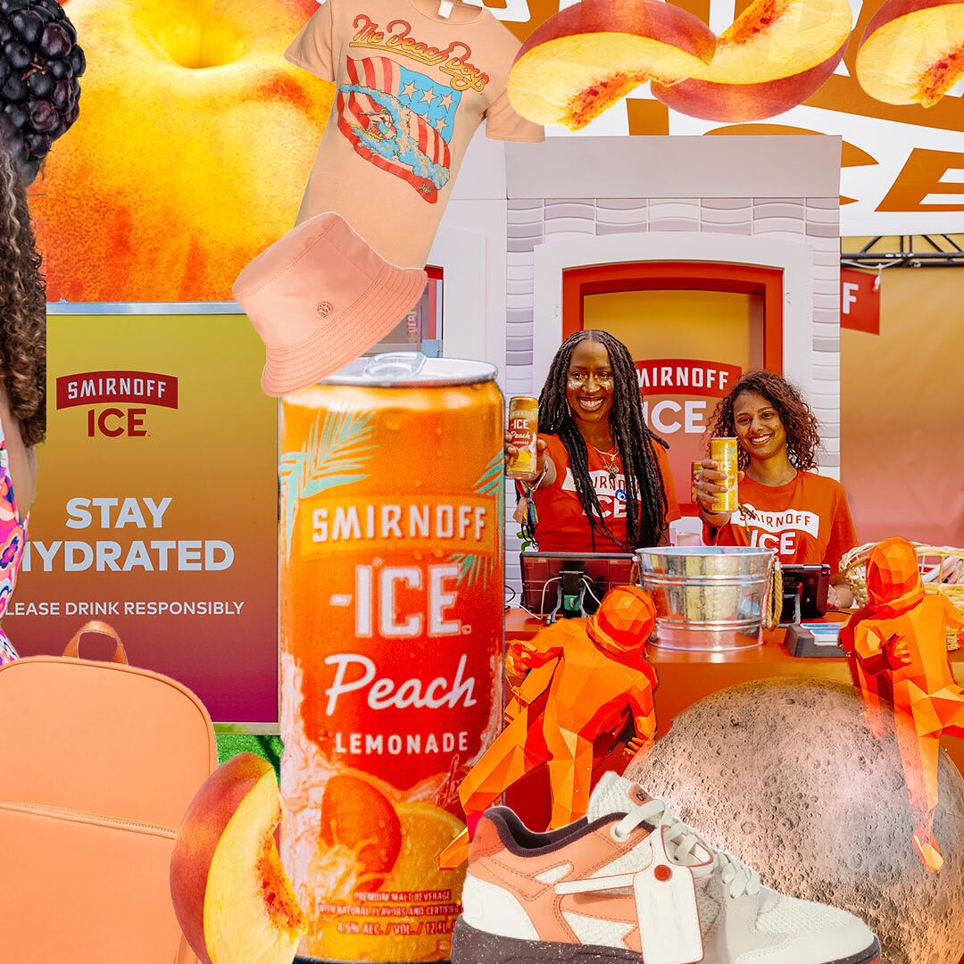 Cans of Smirnoff Ice Peach handed over by two girls