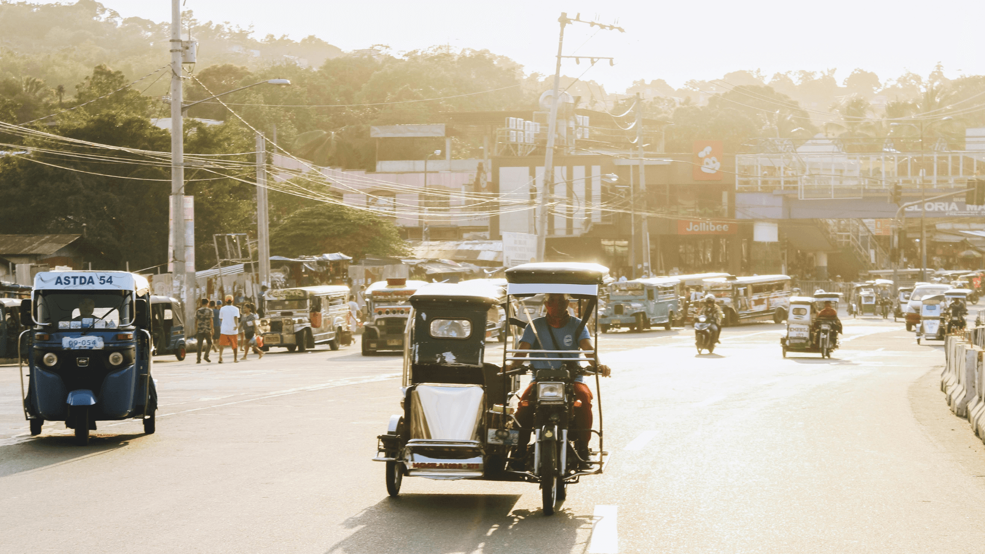 Tricycle on the road