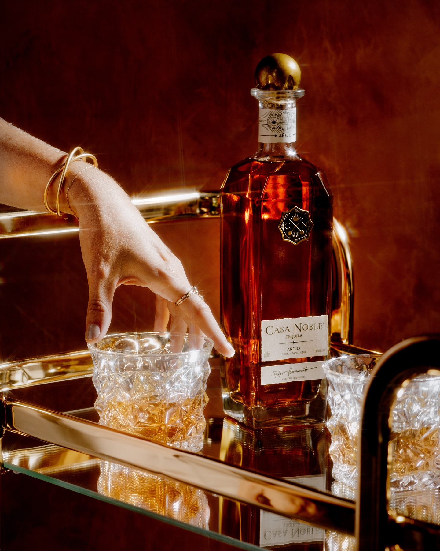 A bottle of Casa Noble tequila