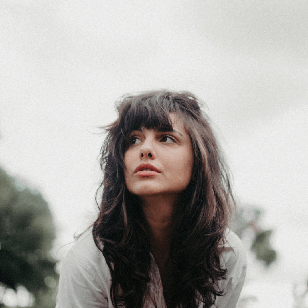 Wispy Bangs with Half-Up Half-Down