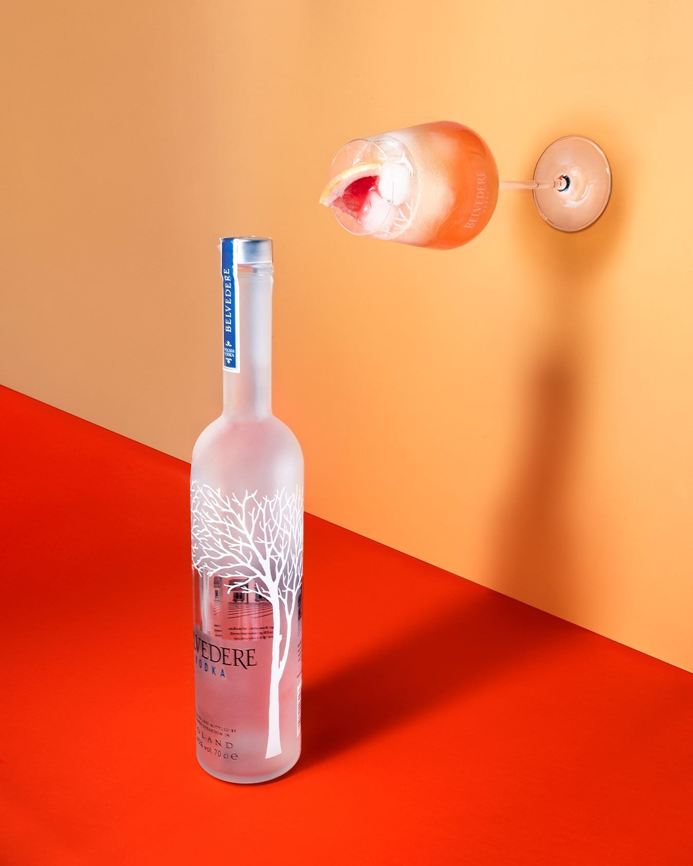A bottle of Belvedere Vodka